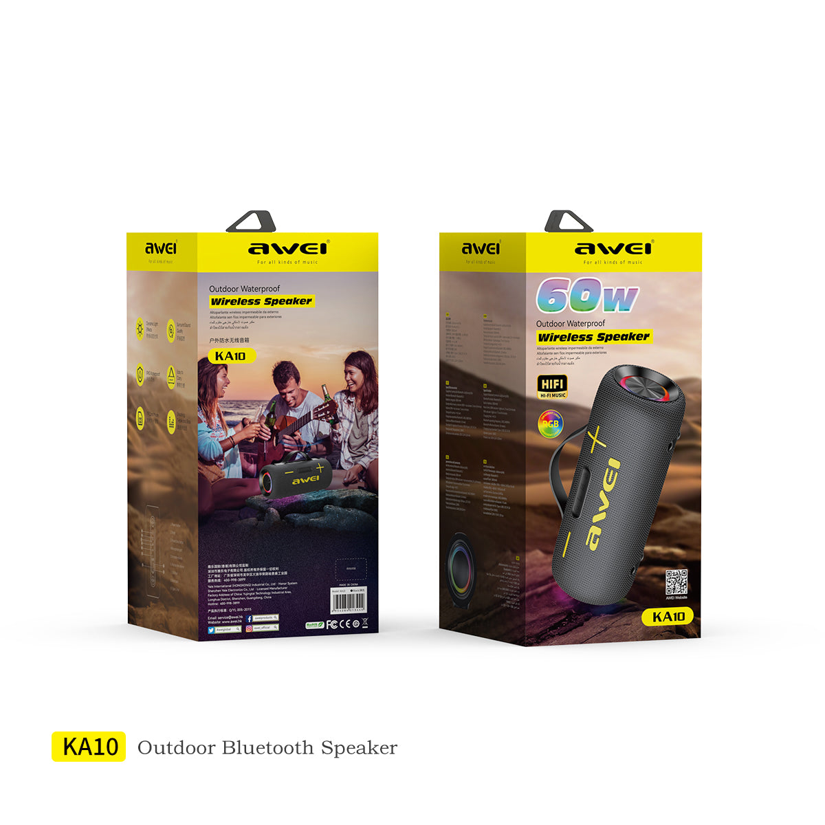 Altavoz Bluetooth Awei KA10 Bass Lights